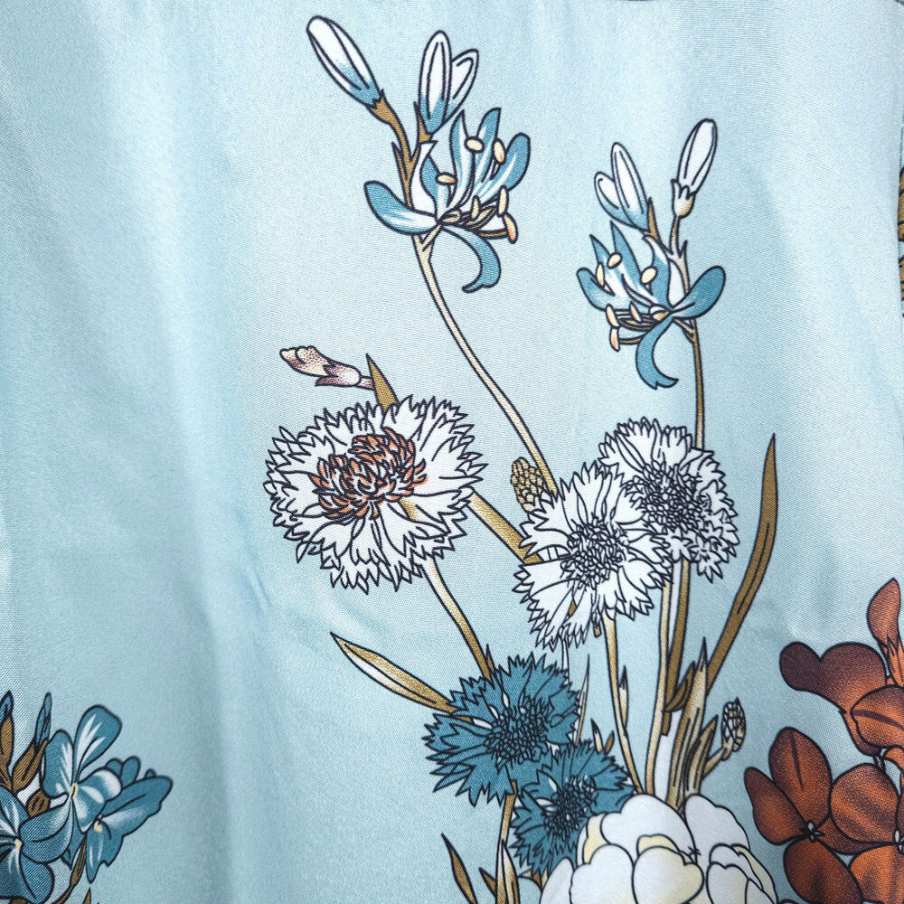 Misslook Floral Button Down Maxi Dress Blue Size XL Cottagecore Prairie - Picture 8 of 11